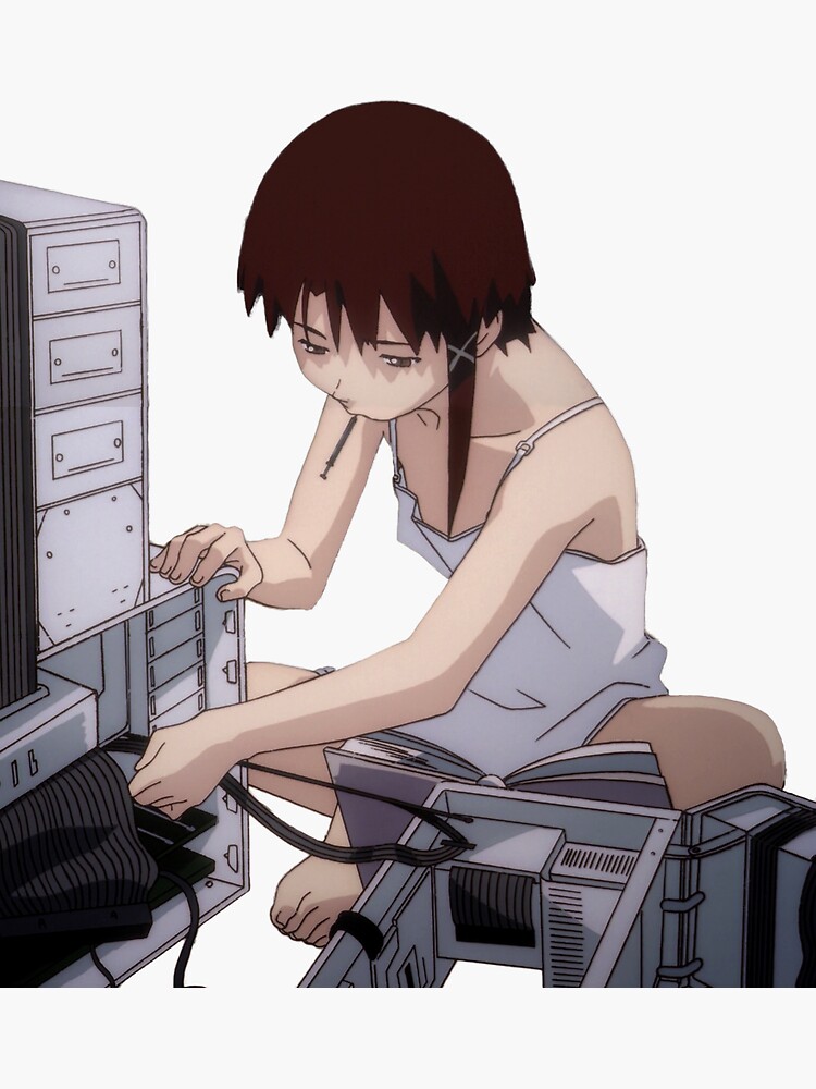 "Lain computer" Sticker for Sale by scarletfumo | Redbubble