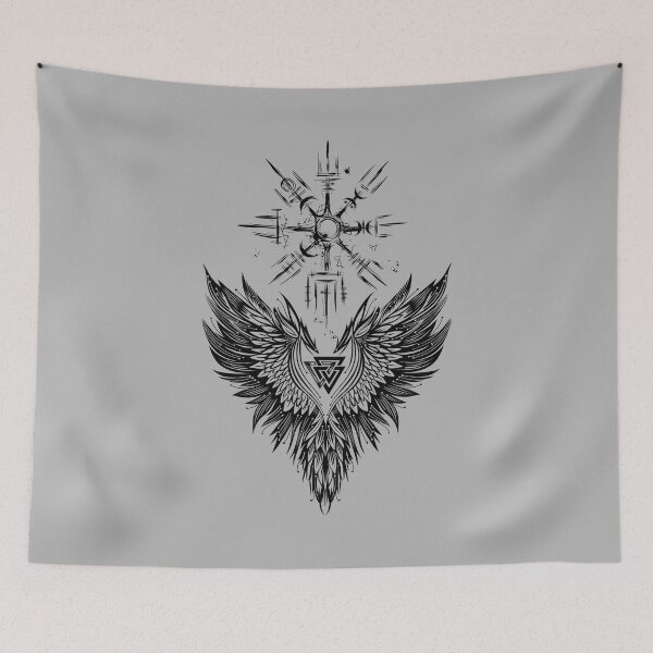 Item preview, Raven Odin Vegvisir Valknut designed and sold by Christine Krahl.