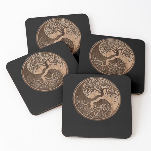 Item preview, Rough Wood Grain Effect Tree of Life Yin Yang  designed and sold by GustMurphy.