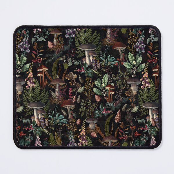 Aperçu de l'œuvre Motif de jardin botanique de nuit de forêt de champignons mystérieux vintage NightGarden créée et vendue par UtArt.