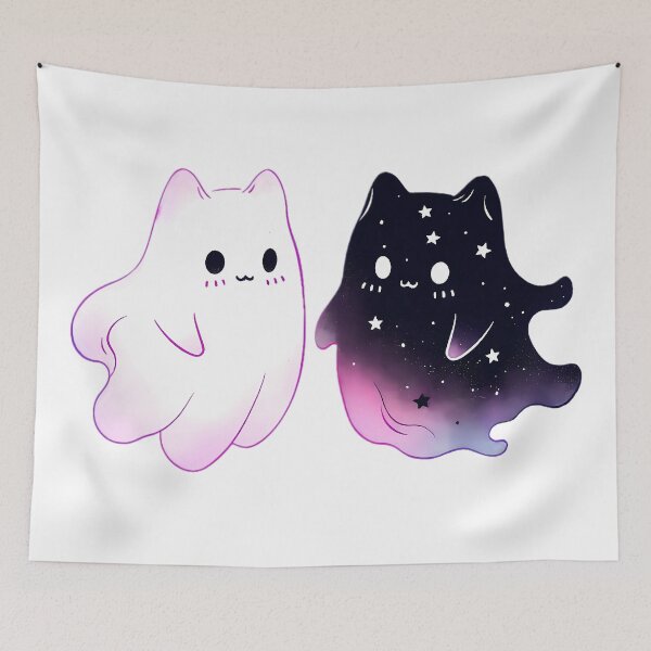 Item preview, Cute Kawaii Pastel Ghost Kitties designed and sold by PastelMagic.