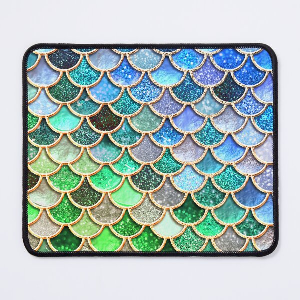 Item preview, Green and Blue Sparkle Faux Glitter Mermaid Scales designed and sold by UtArt.