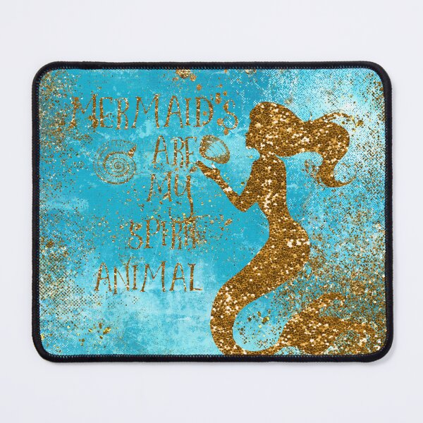 Item preview, Mermaids are my spirit animal- Gold Glitter Typography on Teal Texture designed and sold by UtArt.