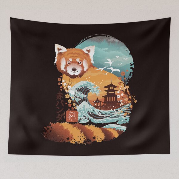 Item preview, Ukiyo e Red Panda  designed and sold by CapuGrenier.