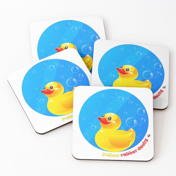 Item preview, Yellow rubber duck figure in a circle with soap bubbles designed and sold by Alexandra Kueny.