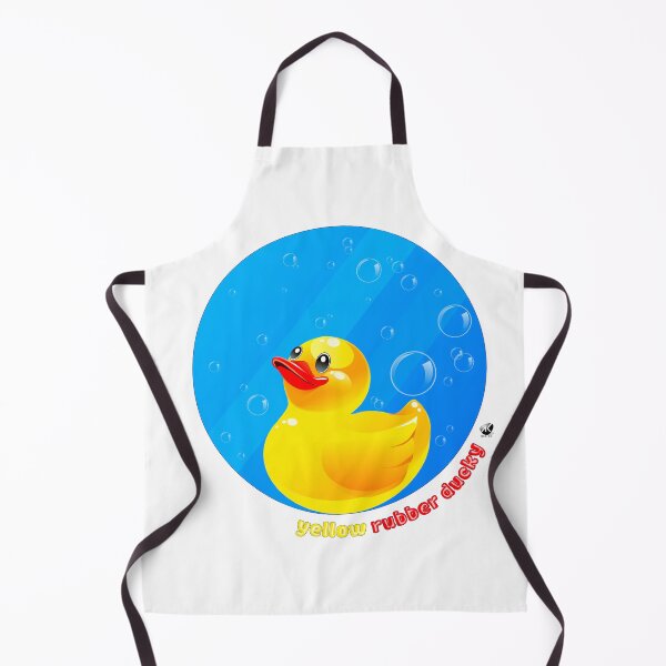 Item preview, Yellow rubber duck figure in a circle with soap bubbles designed and sold by Alexandra Kueny.