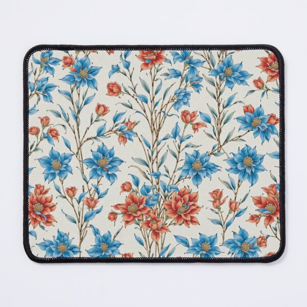 Item preview, Red Blue Flower Pattern designed and sold by Nyam-NyamMerch.