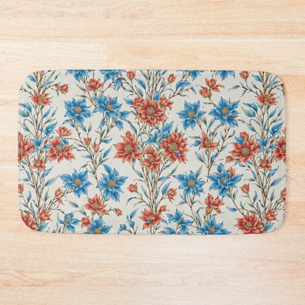 Item preview, Red Blue Flower Pattern designed and sold by Nyam-NyamMerch.