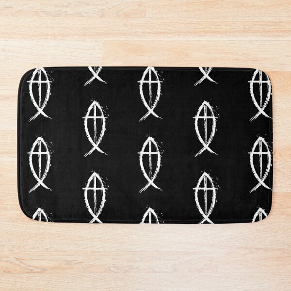 Item preview, Cross And Fish White Edition Christian Design designed and sold by CrossAndCrown.