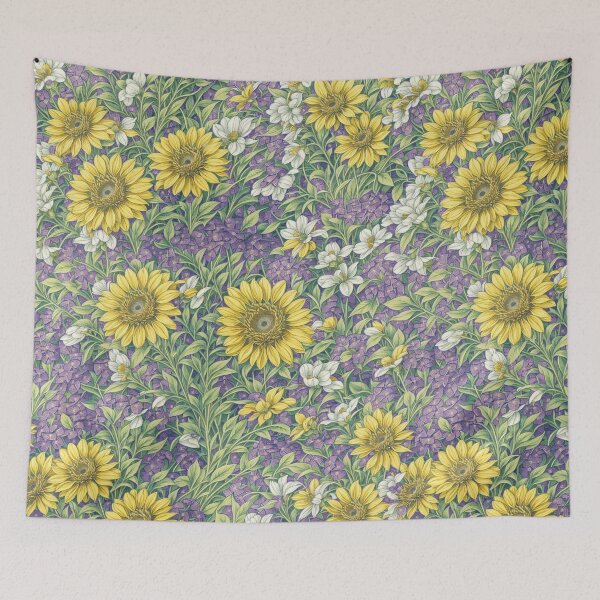 Item preview, Sun Flower and Lavender Pattern designed and sold by Nyam-NyamMerch.