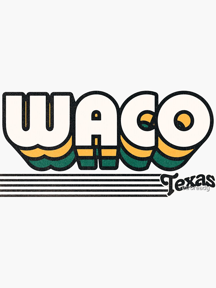 "Waco, Texas Retro Stripes" Sticker for Sale by retroready Redbubble
