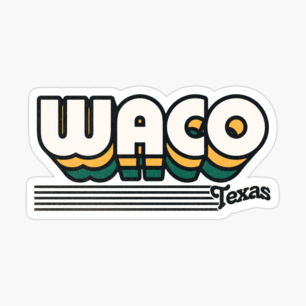 Waco, Texas | Retro Stripes Sticker