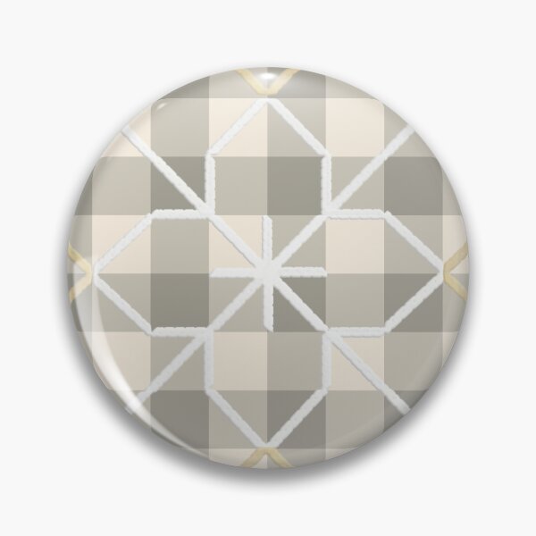 Item preview, Beige and White Embroidered Grey Gingham Checks designed and sold by MerryMakewell.
