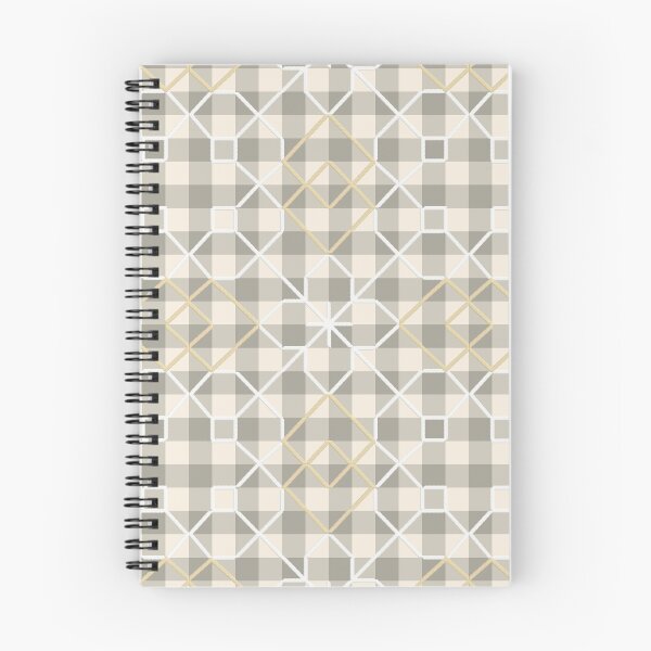 Item preview, Beige and White Embroidered Grey Gingham Checks designed and sold by MerryMakewell.