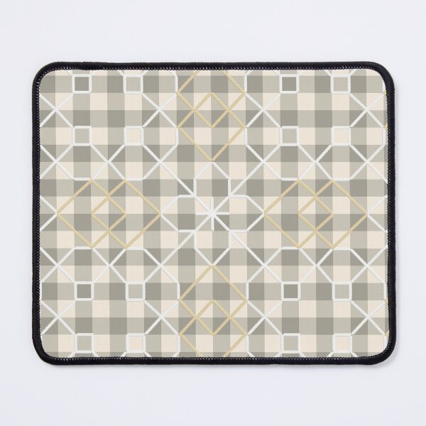 Item preview, Beige and White Embroidered Grey Gingham Checks designed and sold by MerryMakewell.