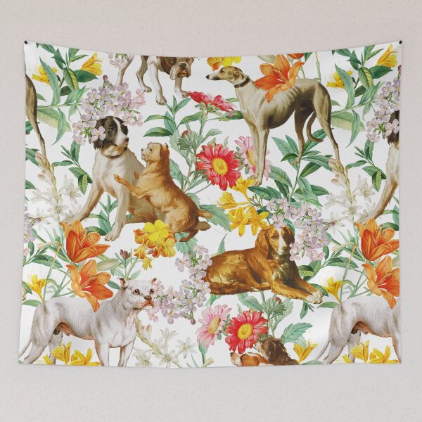 Item preview, Doggies and Florals designed and sold by Burcu Korkmazyurek.
