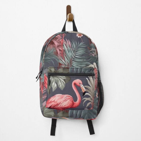 Item preview, flamingo and tropical rose and blossoms palm leaves and a butterfly designed and sold by hAITHAM1985.