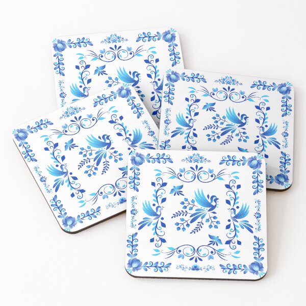 Item preview, Exquisite Blue and White Floral Design : Folk Russian Gzhel Pattern designed and sold by kongju.