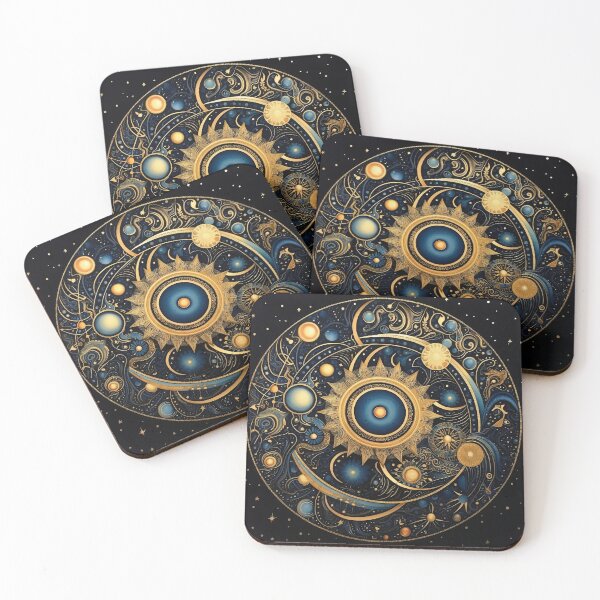 Item preview, The solar system in gold and blue designed and sold by Office Art Central.