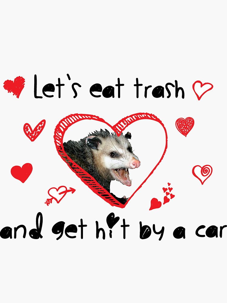 Be My Possum Valentine Sticker For Sale By Girldoodle Redbubble