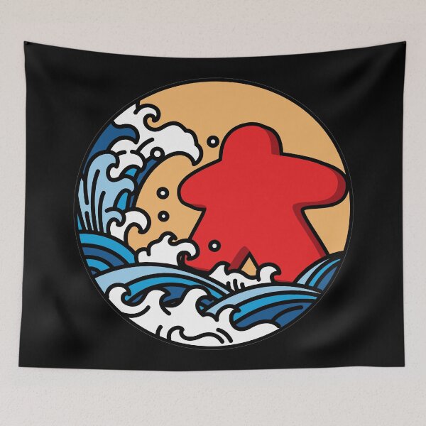 Item preview, Kanagawa Wave Meeple Board Game designed and sold by pixeptional.