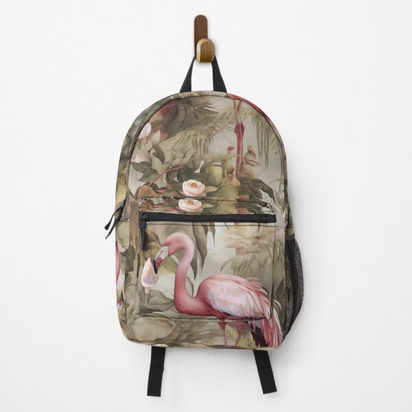 Item preview, flamingo and tropical rose and blossoms palm leaves and a butterfly designed and sold by hAITHAM1985.