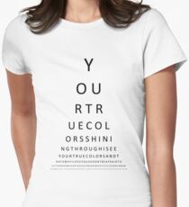 eye test - true colors Women's Fitted T-Shirt