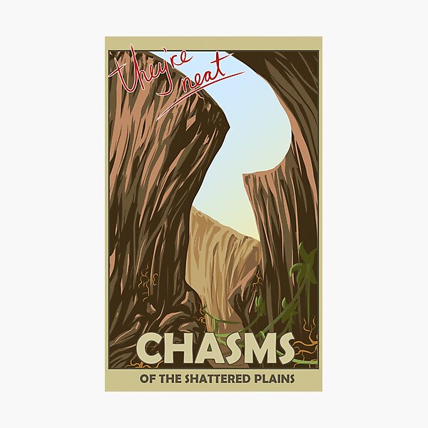 Chasms of the shattered plains travel poster Photographic Print