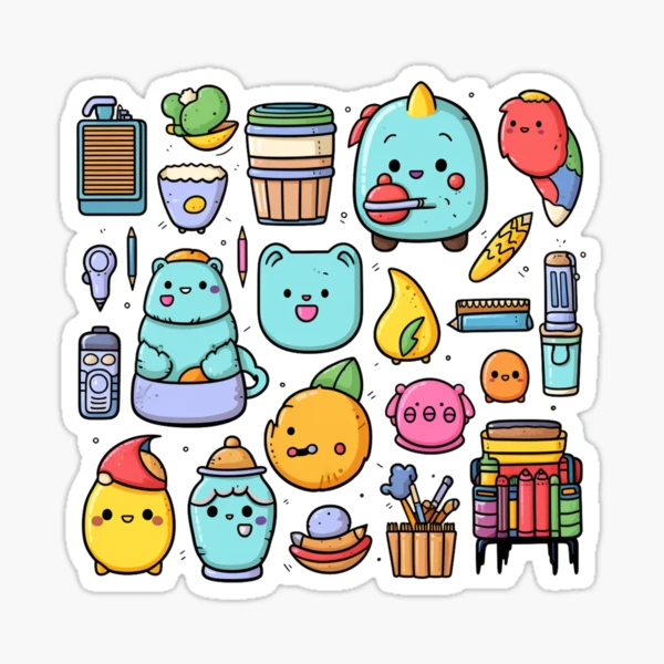 Kawaii School Supplies' Sticker