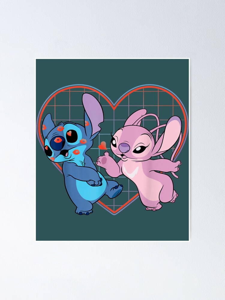 Disney Lilo and Stitch Angel Heart Kisses1 Digital Art by Leesed