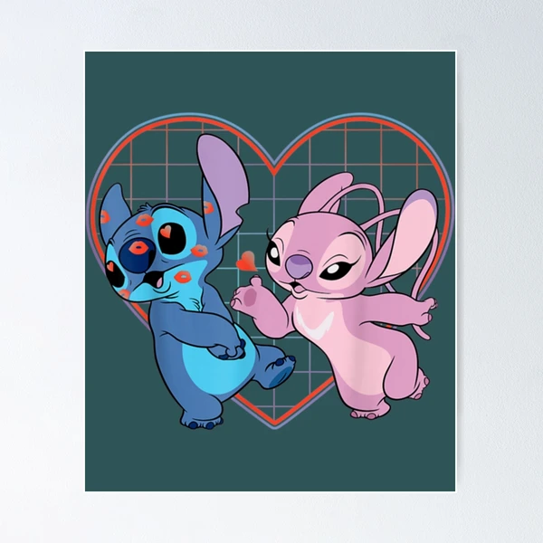 Disney Lilo and Stitch Angel Heart Kisses2 Poster by Leesed Judy - Pixels