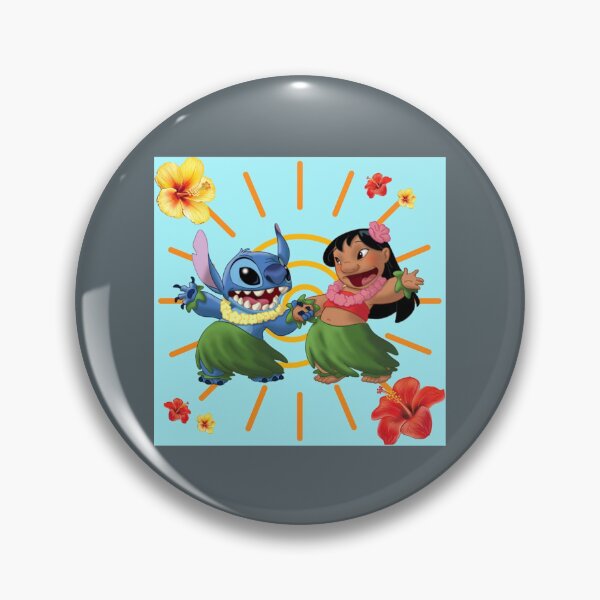 Item preview, Lilo and Stitch dancing with Hawaiian flowers designed and sold by JaxtonBosch.