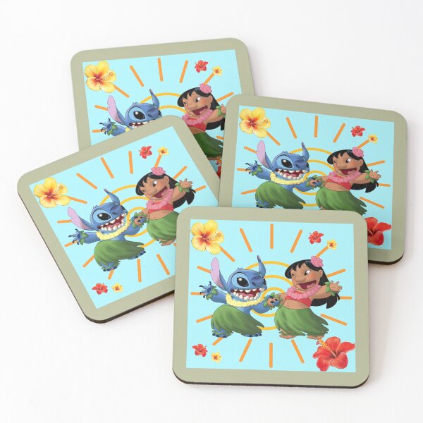 Item preview, Lilo and Stitch dancing with Hawaiian flowers designed and sold by JaxtonBosch.