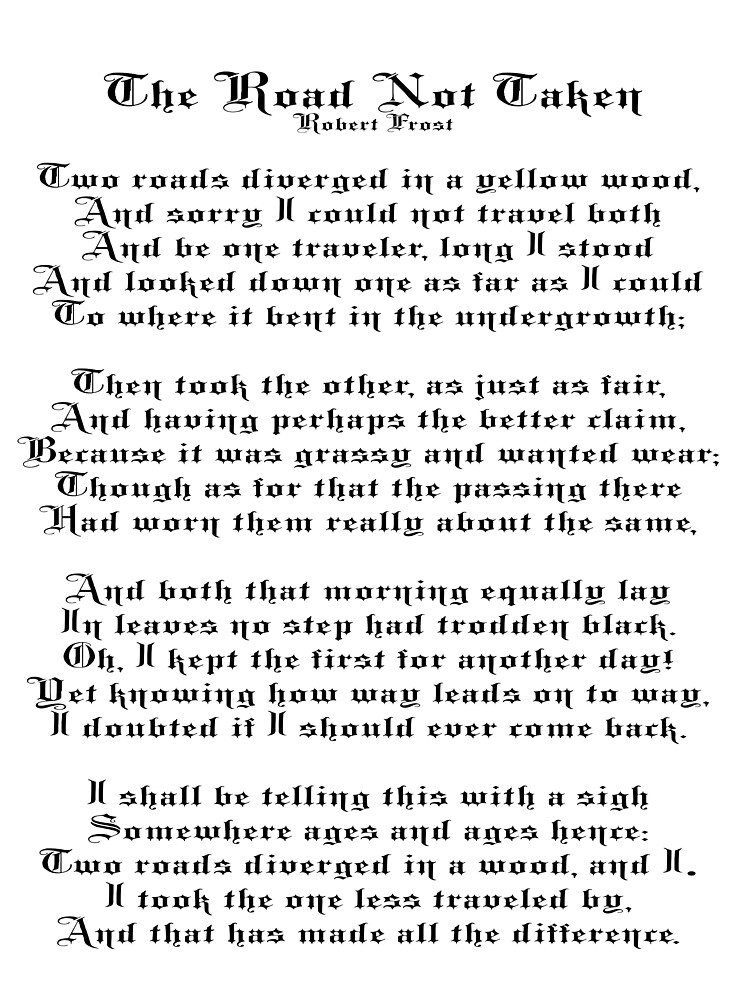 poem the road not taken pdf