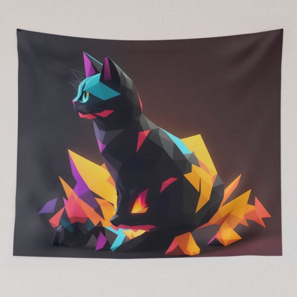 Item preview, 3D Vector Silhouette Cat: A Contemporary Twist on Feline Charm designed and sold by Blekarn.