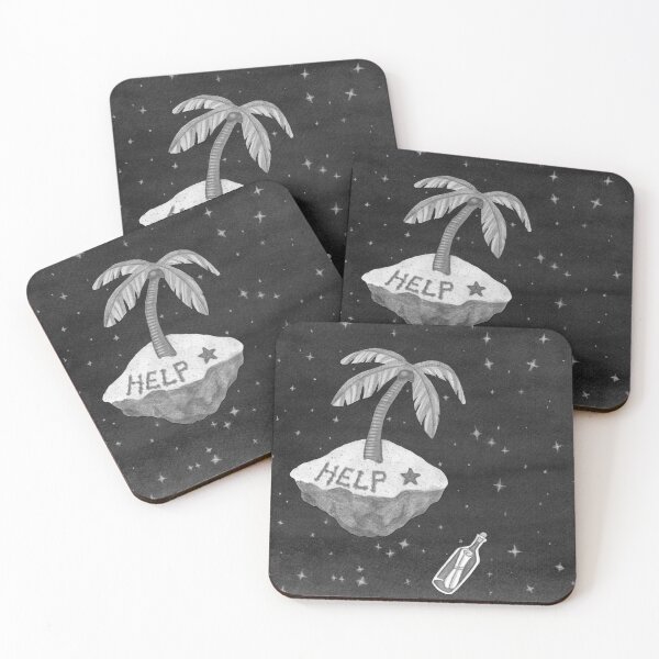 Item preview, Deserted Island in Space Painting designed and sold by sketchymaja.