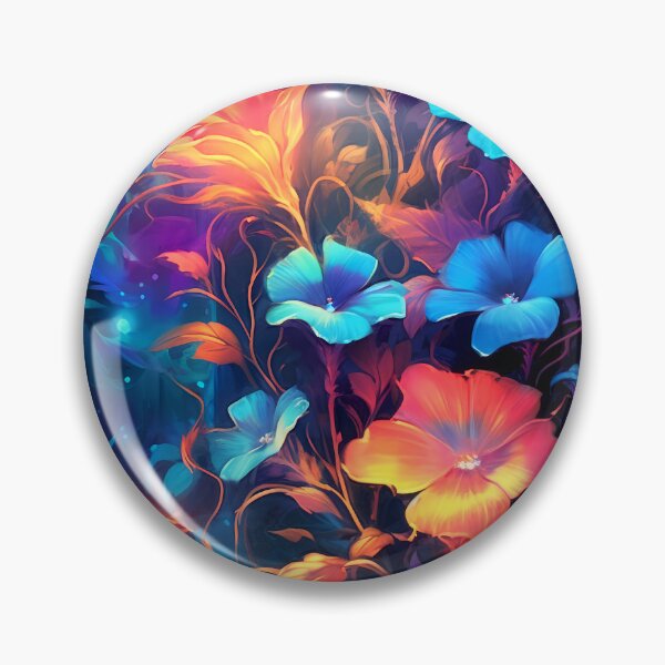 Item preview, Glowing hibiscus and garden painting 7 designed and sold by Art by Lilia.