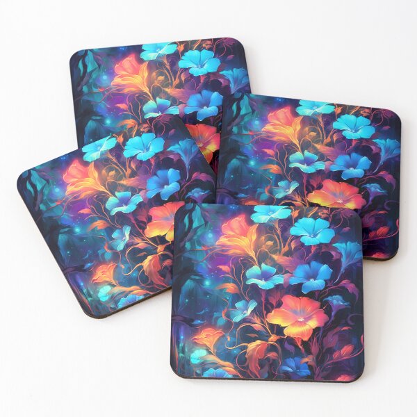 Item preview, Glowing hibiscus and garden painting 7 designed and sold by Art by Lilia.