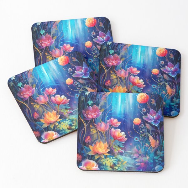 Item preview, Glowing hibiscus and garden painting 8 designed and sold by Art by Lilia.