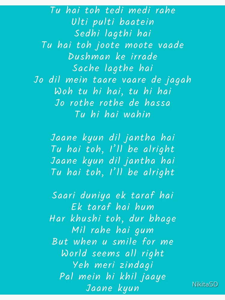 Pal Do Pal Ki Kyun Hai Zindagi Lyrics English Jaane Kyun Dostana