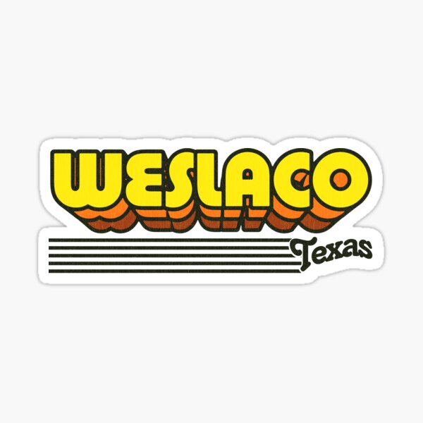 "Weslaco, Texas Retro Stripes" Sticker by retroready Redbubble