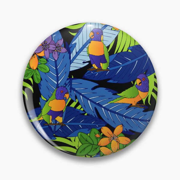 Item preview, Tropical Rainbow Lorikeets Bird Pattern designed and sold by HotHibiscus.