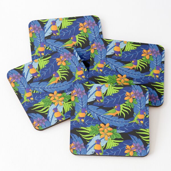 Item preview, Tropical Rainbow Lorikeets Bird Pattern designed and sold by HotHibiscus.