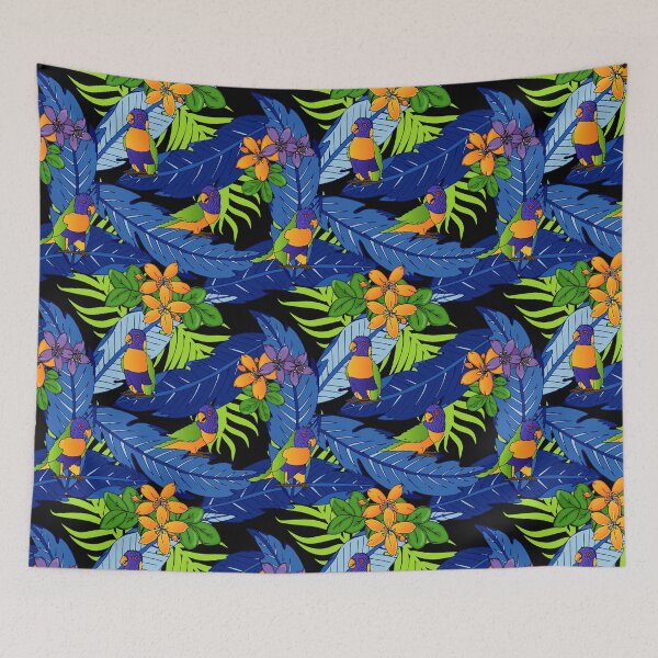 Item preview, Tropical Rainbow Lorikeets Bird Pattern designed and sold by HotHibiscus.