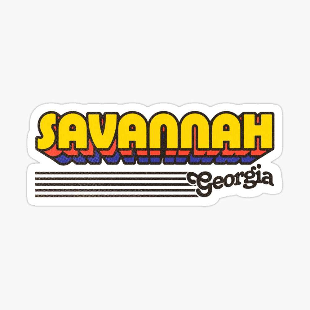 Savannah, Georgia | Retro Stripes Sticker
