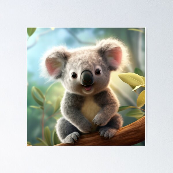 Rainbow Koala Wearing Love Heart Glasses Framed Print