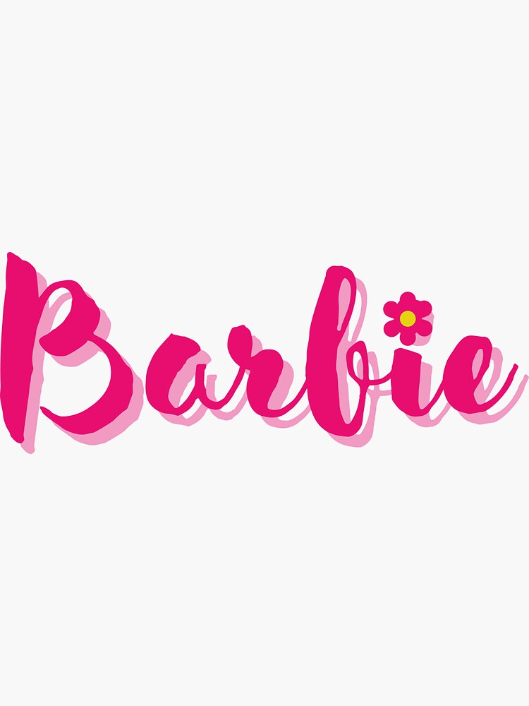 PEGATINA PARA ROPA A TODO COLOR - BARBIE LOGO FLOR