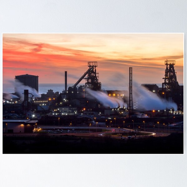 Vista previa del artículo con la obra «Port Talbot Steelworks at Dusk», diseñado y vendido por Andrew Hocking.
