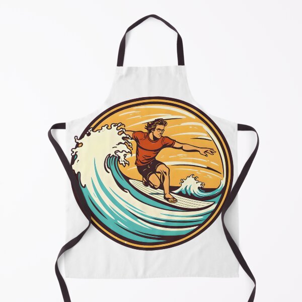 Item preview, Retro cool surfer dude riding the waves print designed and sold by CogentPrints.