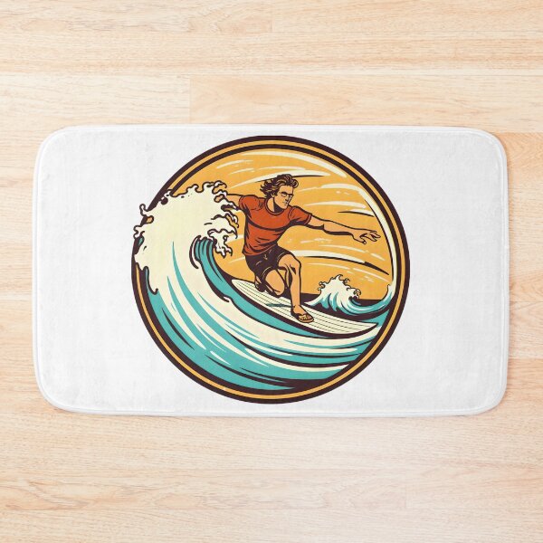 Item preview, Retro cool surfer dude riding the waves print designed and sold by CogentPrints.